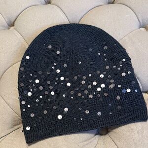 Eileen Fisher Black Sequin Hat
